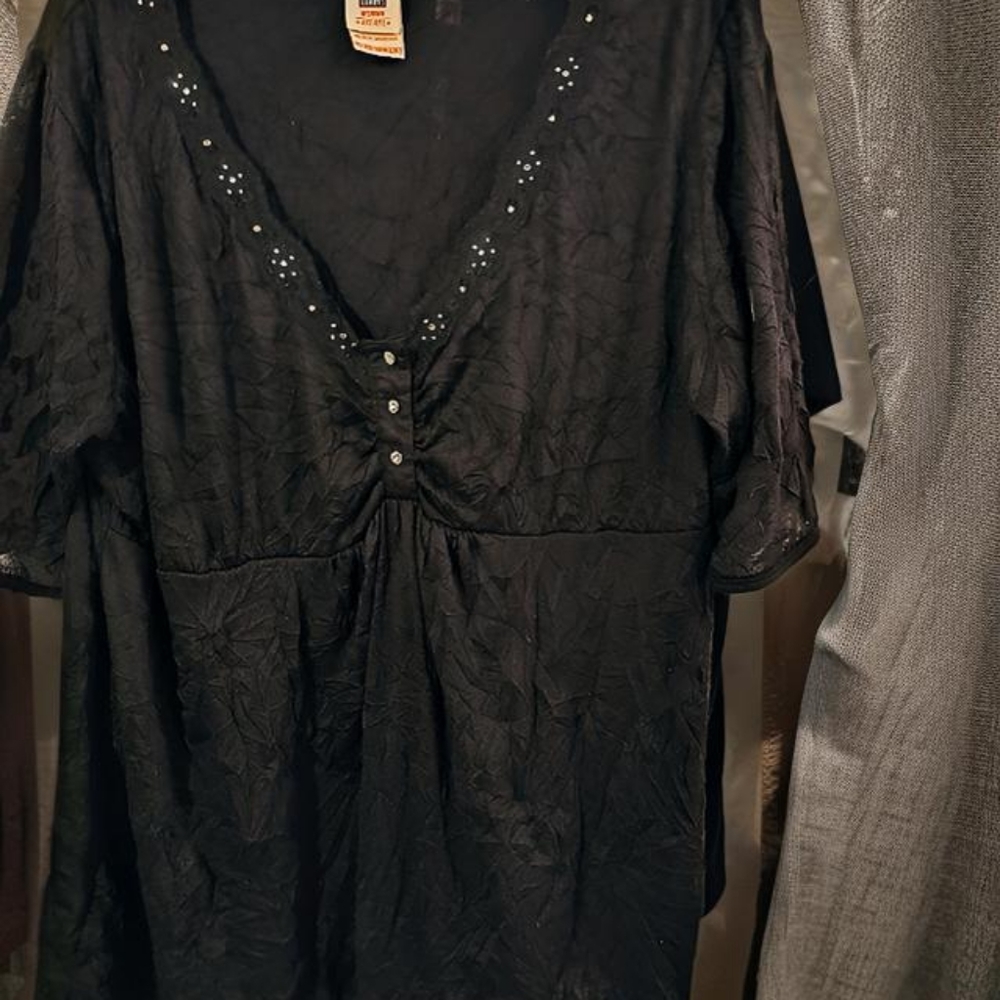Vintage Black Embellished Tunic